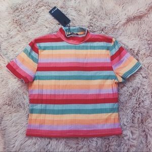 Nasty Gal Rainbow Crop Top